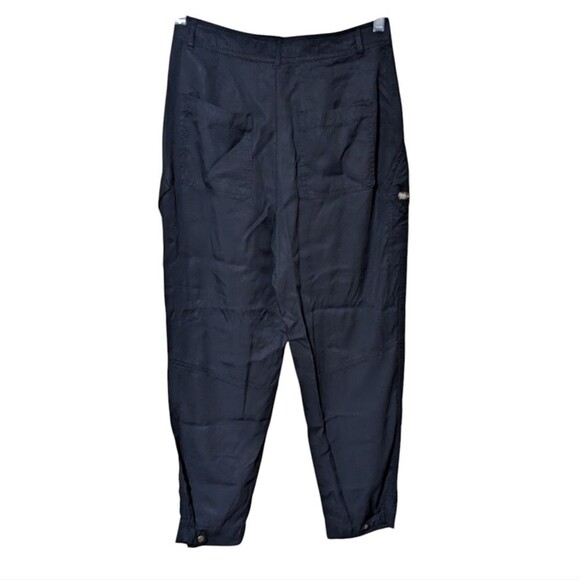 NWT Express pants women's size 4 cargo super high rise button fly black relaxed - Picture 2 of 10